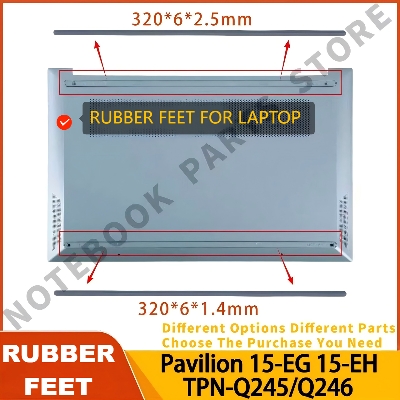 Rubber Feet for HP Pavilion 15 - Laptop Repair Accessories recensie en prijs