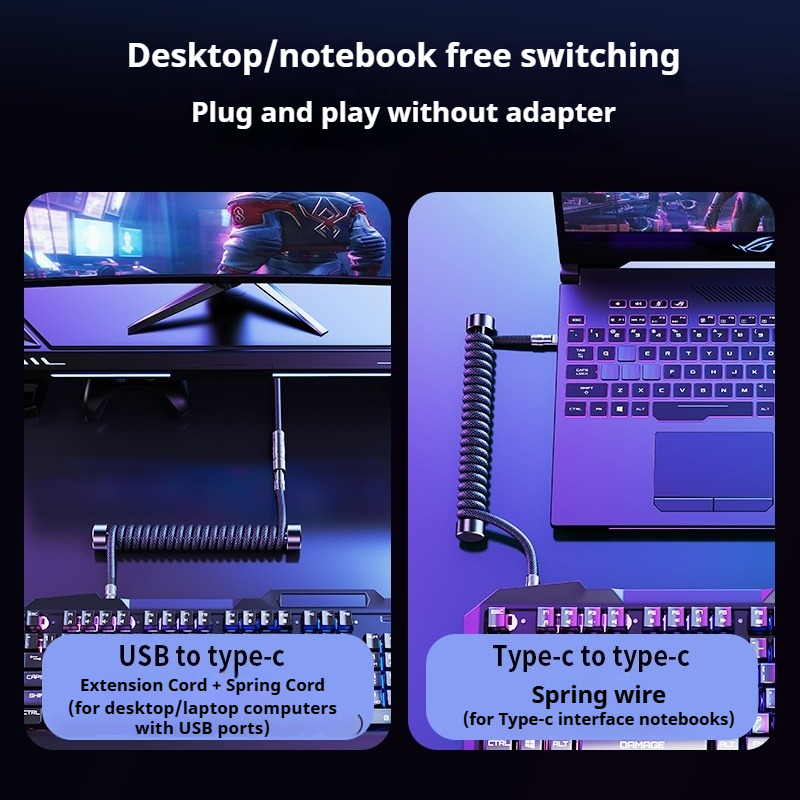 Eary 1.2m Coiled Keyboard Cabl - Laptop Accessories For Programmers recensie en prijs