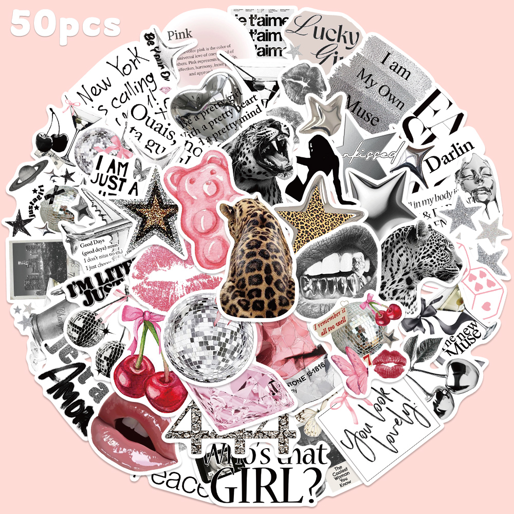 50pcs Silver Lucky Sticker Fas - Laptop Accessories Aesthetic recensie en prijs