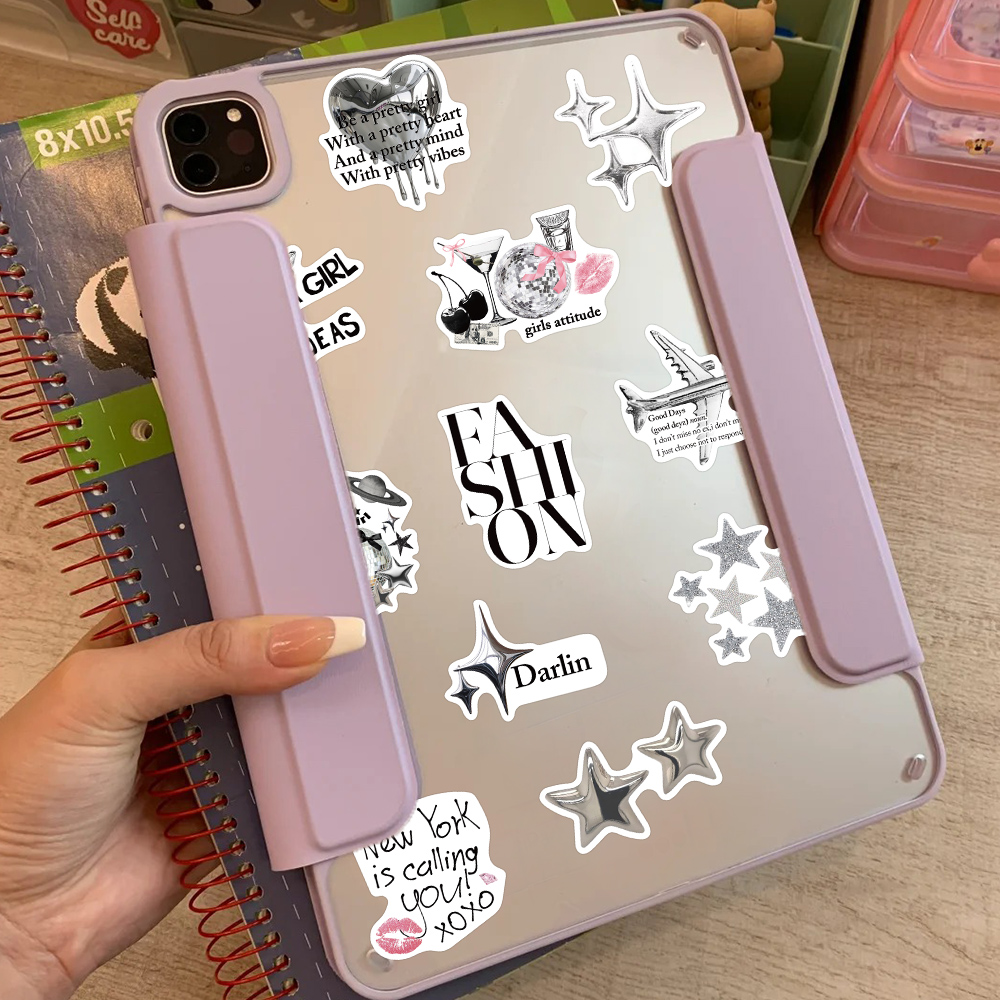50pcs Silver Lucky Sticker Fas - Laptop Accessories Aesthetic recensie en prijs