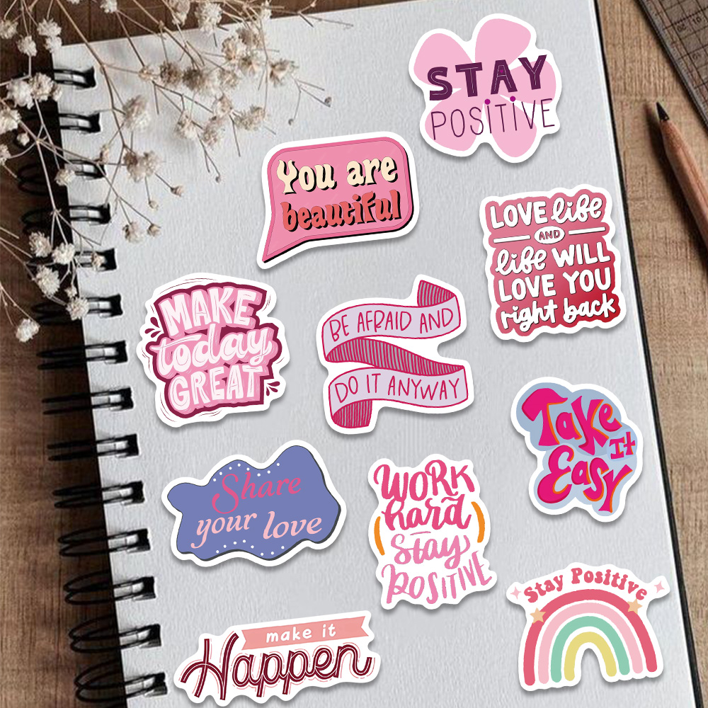 50pcs Pink Inspirational Phras - Laptop Accessories Aesthetic recensie en prijs